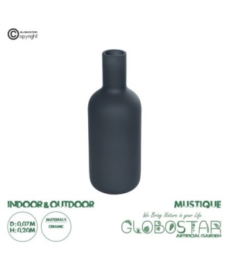 GloboStar® Artificial Garden MYSTIQUE 21275 Διακοσμητικό Κεραμικό Βάζo Γκρι Π7 x Μ7 x Υ20cm